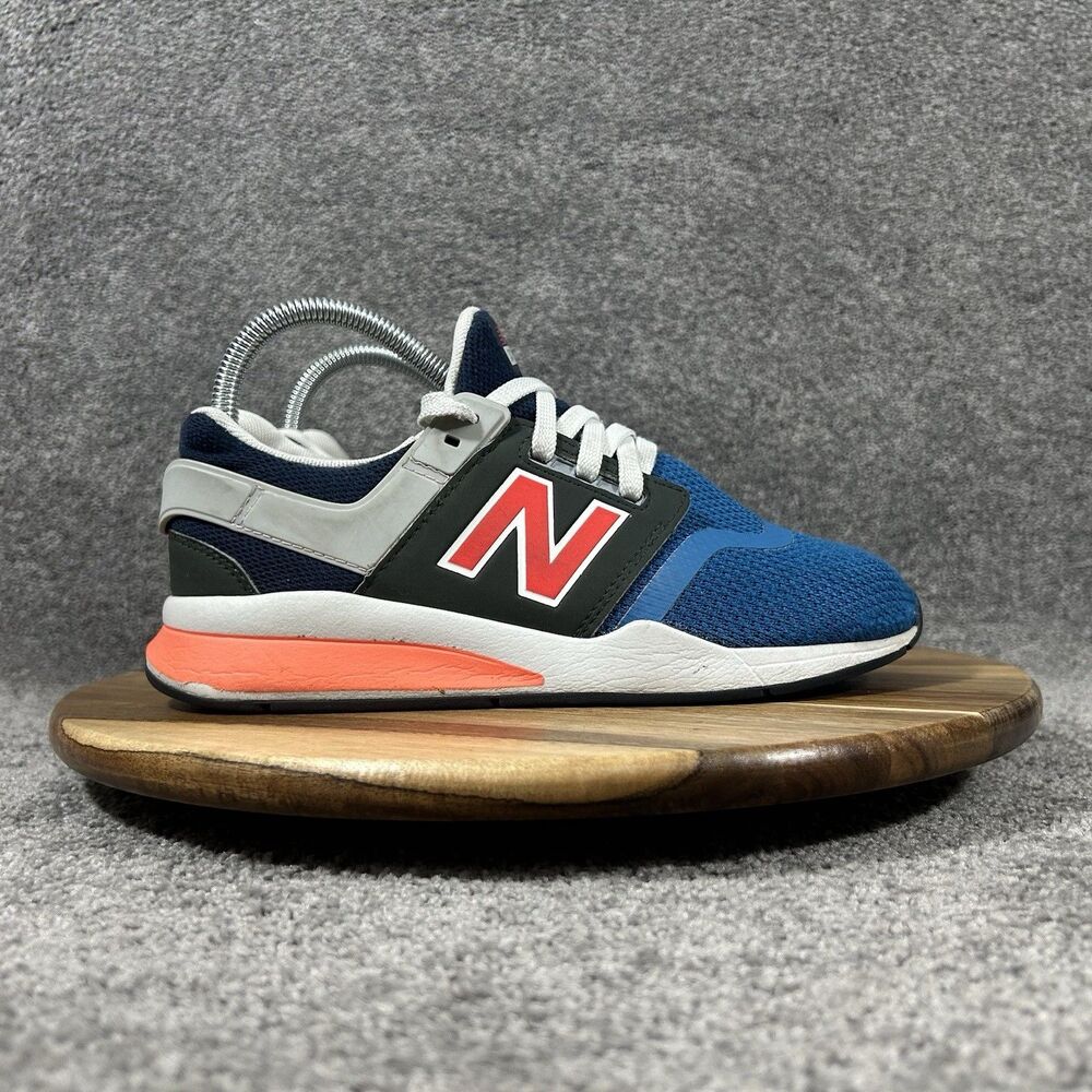 New Balance 247 V2 Boys Size 5 Light Blue Flame Athletic Running Shoes Used